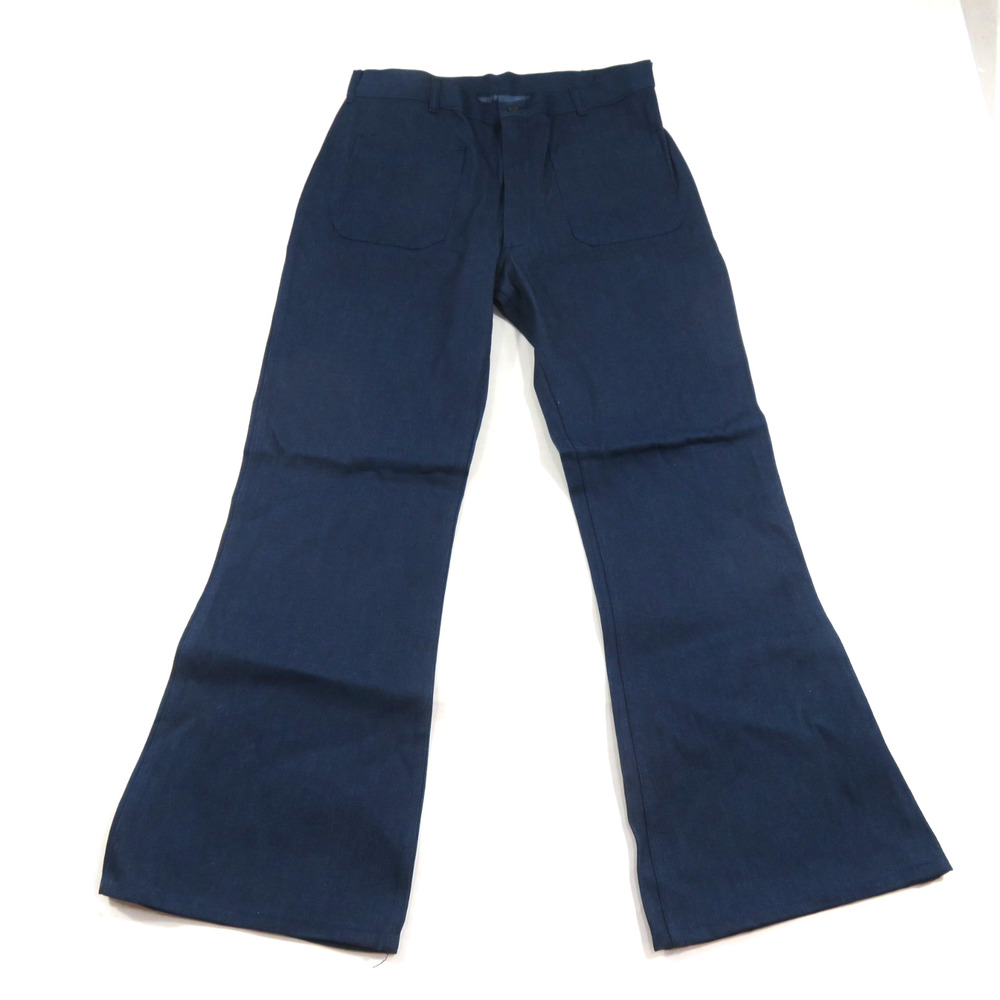 USN US Navy Denim Utility Trousers Wide Flare Sz 35R Measure 34x31 1990s New